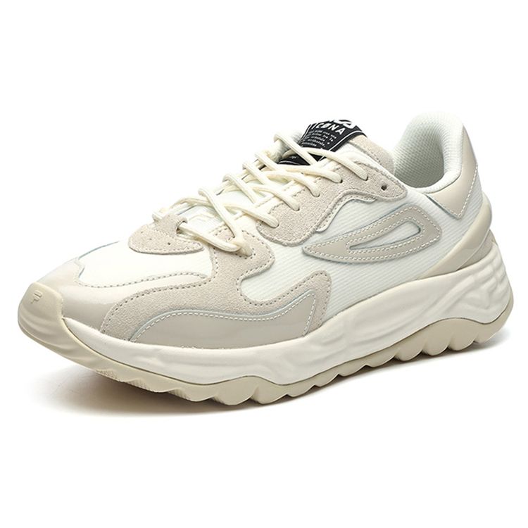 Fila Two-Layer Suede Two-Layer Cowhide Fabric Casual Versatile Low-Top Dad Shoes Men Sneakers Snow-White F12M144159FVI