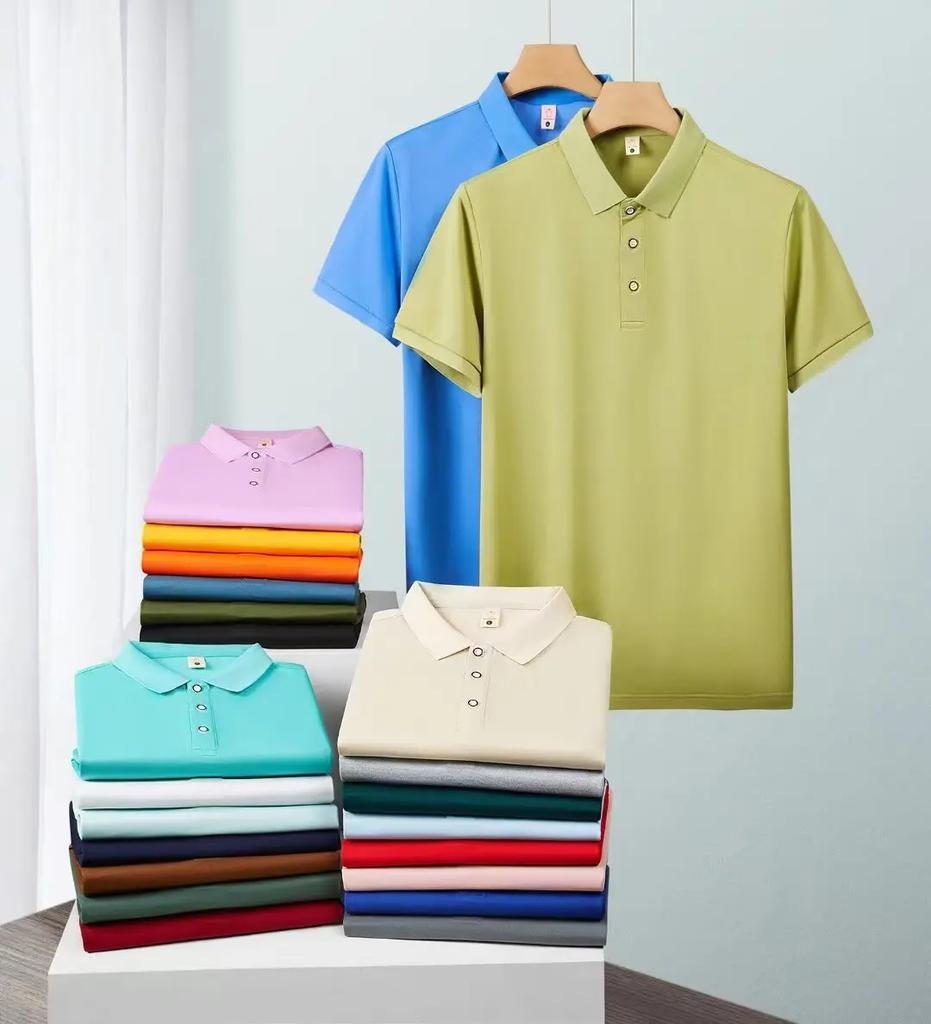 2026 Summer New Men's Fashion Casual Breathable Comfortable Polo Shirt Solid Color High Quality Short Sleeve T-shirt