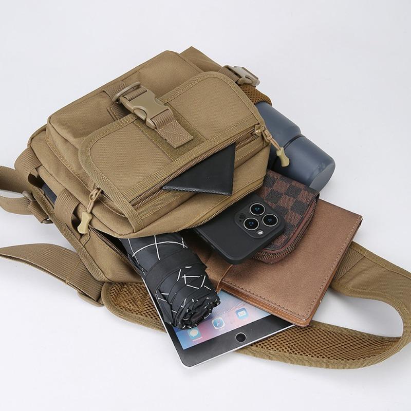 Breast bag Men's outdoor sports Luya bag New large-capacity Oxford cloth multi-functional breast bag Tactical messenger bag