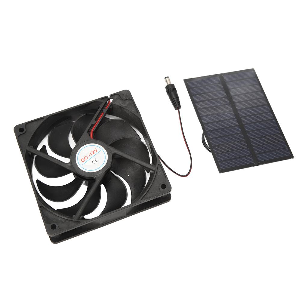 Outdoor Solar Panel Fan Kit Monocrystalline Silicon for Caravans Campers Toilets Pet Houses 12V 3W