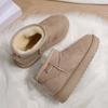 fashion 2024 new winter women's boots round toe solid color suede flat bottom short fashion boots