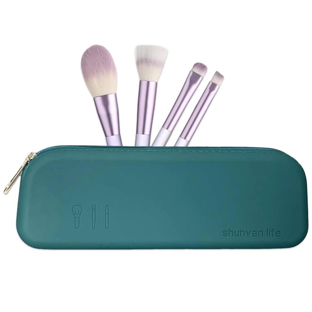 Silicone Makeup Brush Holder, Large Capacity Makeup Brush Bag, Portable Travel Cosmetic Brush Bag for Travel and Daily