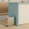 Simple Human 10-Liter Step Can Trash Can with Pedal-Operated Lid, Soft-Close, Antibacterial, Stainless Steel, 10L