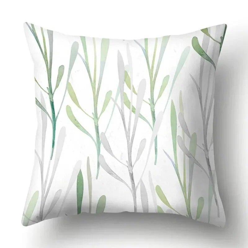 Watercolor Plant Leaf Print Pillow Cover Home Decoration Living Room Sofa Cushion Cover Bedroom Room Decoration 45x45cm