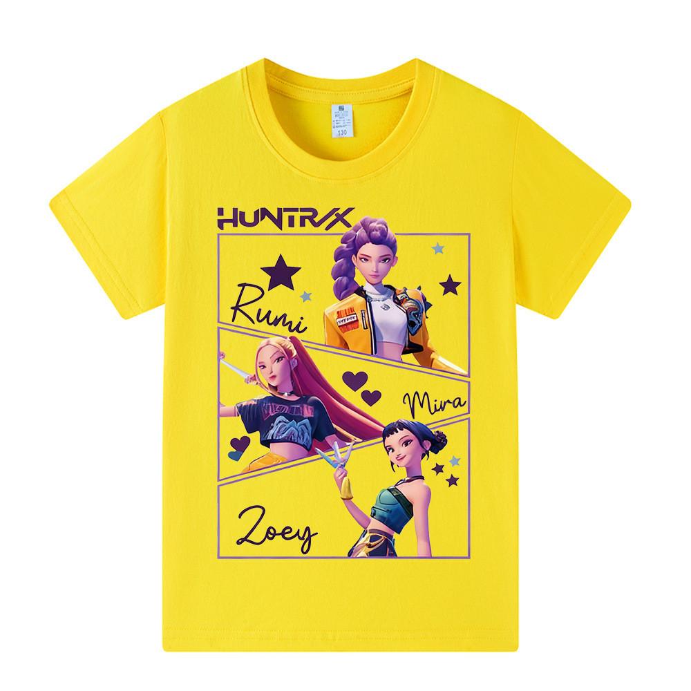 A1241 Kinder Jungen Mädchen Kpop Rumi Zoey Mira Print Kurzarm T-Shirt