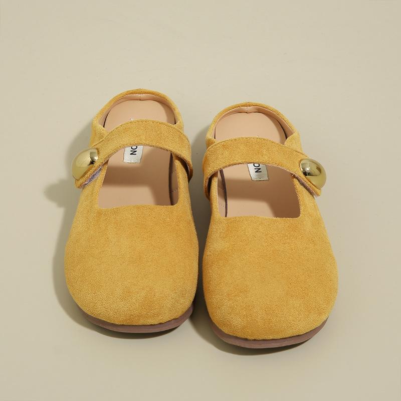 Baotou half slippers women's outer wear 2025 spring and summer new Velcro shallow mouth flat bottom versatile casual one-pedal women's shoes