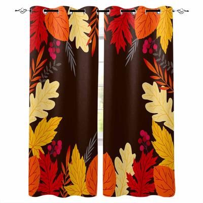 Autumn Plant Maple Leaf Countryside Blackout Curtains For Living Room Bedroom Window Treatment Blinds Drapes