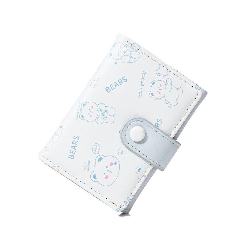 Korean Style Cute Cartoon Ladies' Short Wallet with Multiple Card Slots and Coin Purse