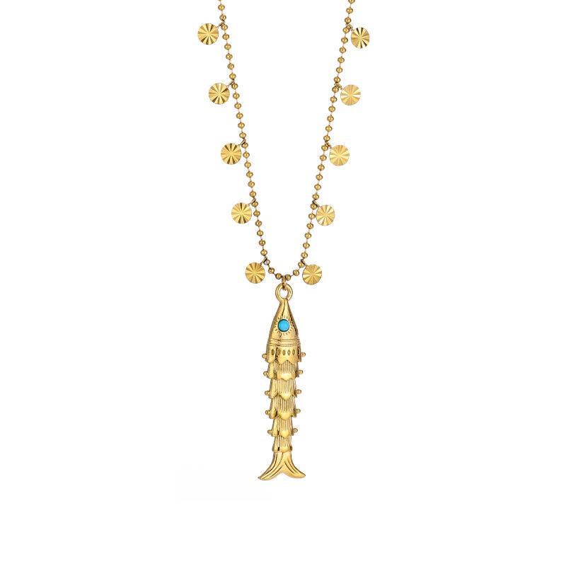 2025 Necklace Fish Stainless Steel Trendy Metal Jewelry Trendy Choker Women Accessories Gift Collar Pez