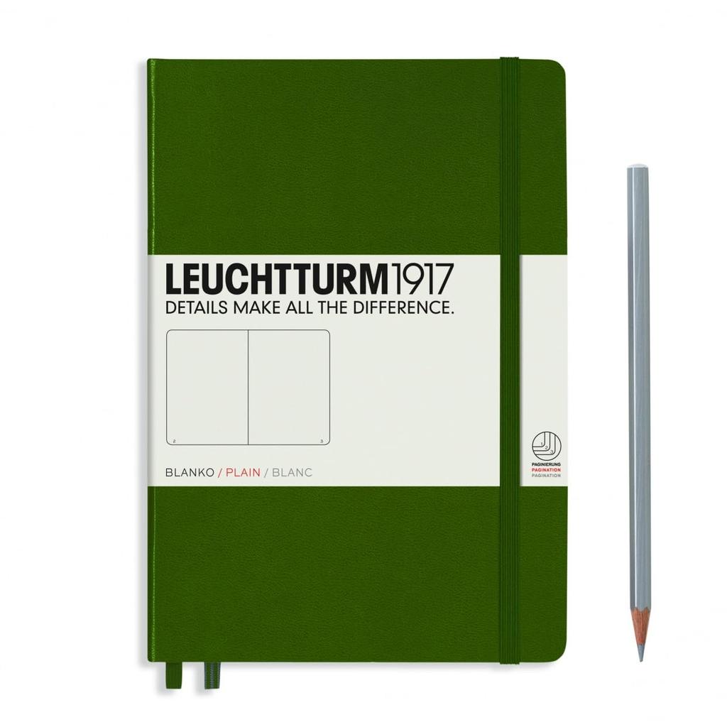 Leuchtturm 348104 Notebook, A5, Plain, Army,