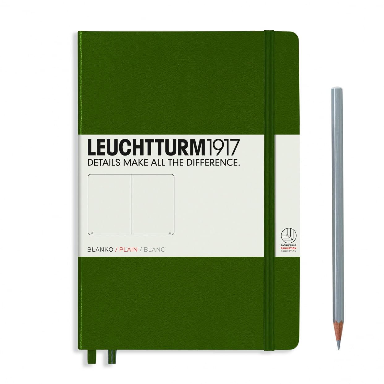

Leuchtturm 348104 Notebook, A5, Plain, Army,