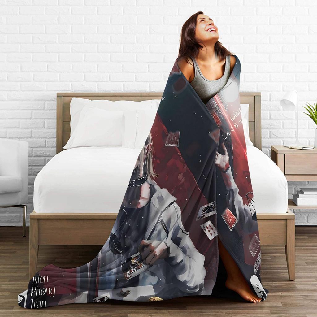Soft Warm Blanket Travel Office Nijiro Murakami Alice In Borderland 3 Throw Blanket Flannel Bedspread For Bedroom Sofa Bed Cover
