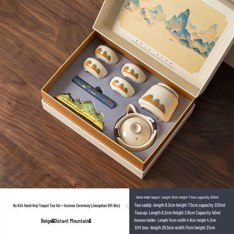 Керамический дорожный чайный набор Gaiwan Shangqi