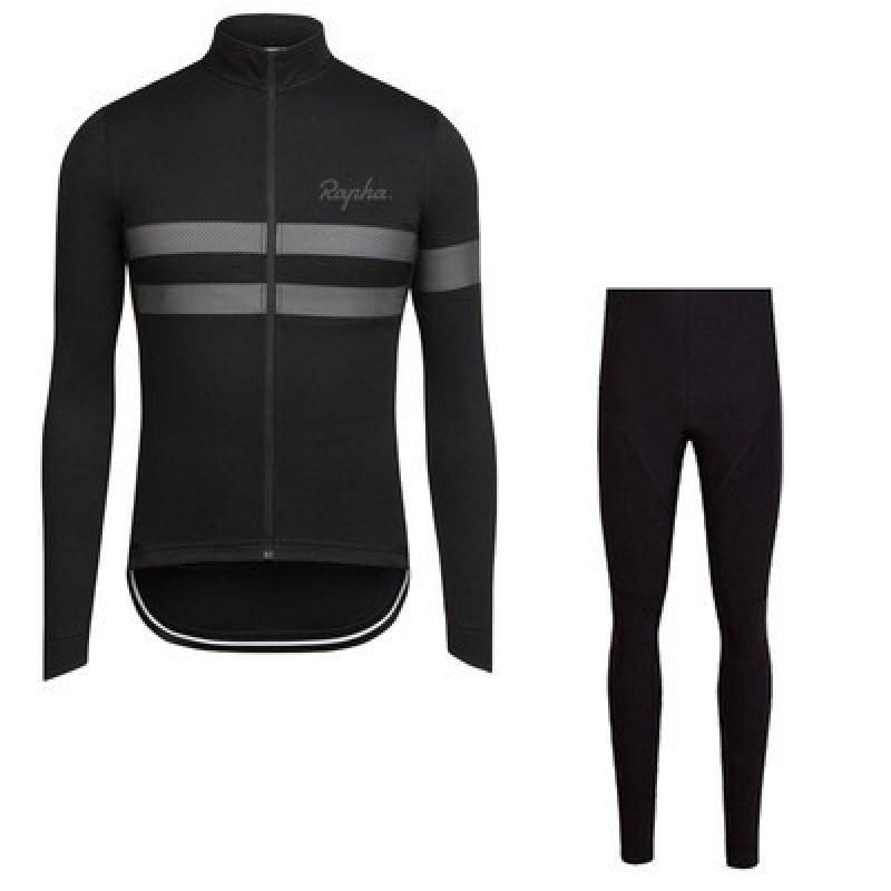 Mens Long Sleeve Cycling Jersey Bib Pants Set Breathable Quick Dry Mountain Bike Riding Outfit
