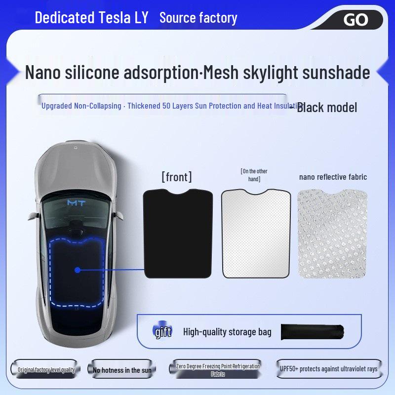 Tesla Model YL Sunroof Electrostatic Sunshade: Sun Protection and Heat Insulation for Panoramic Roofs
