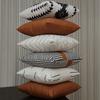 New Leather and Cotton Canvas Tassel Pillowcase Six-piece Sofa Decorative Pillowcase Set