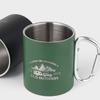 Tazza da Caffè in Metallo Leggero per Campeggio all'Aperto Tazza da Viaggio Termica a Doppia Parete Tazza da Campeggio con Manico Durevole