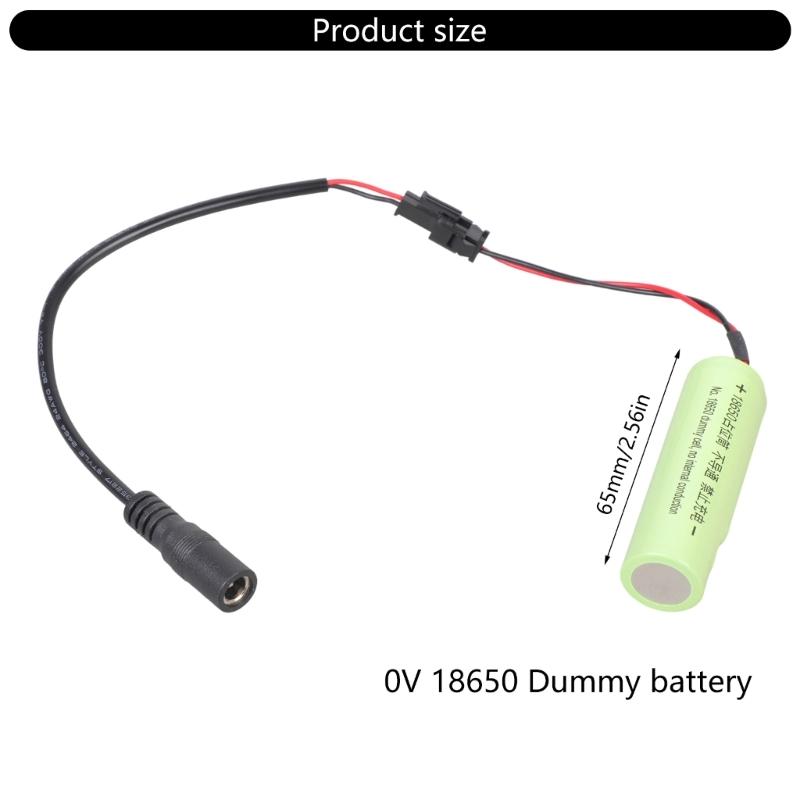0V 18650 Dummy Battery With 5.5x2.5mm Female Input Cable For Stable Power Supply To Electronic Devices