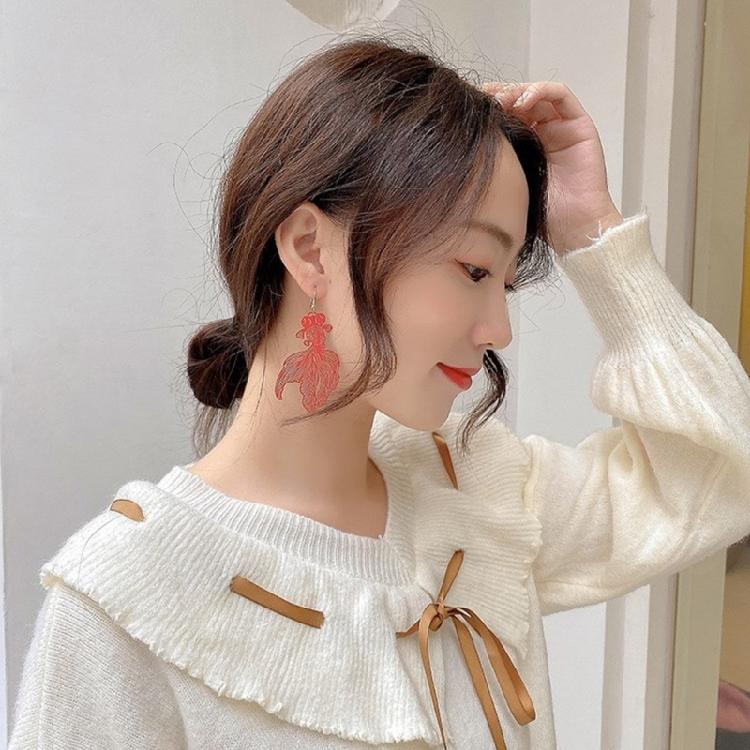 Trendy Fish shaped Earrings Fashionable Hollow Fish Ear Pendant for Parties Date