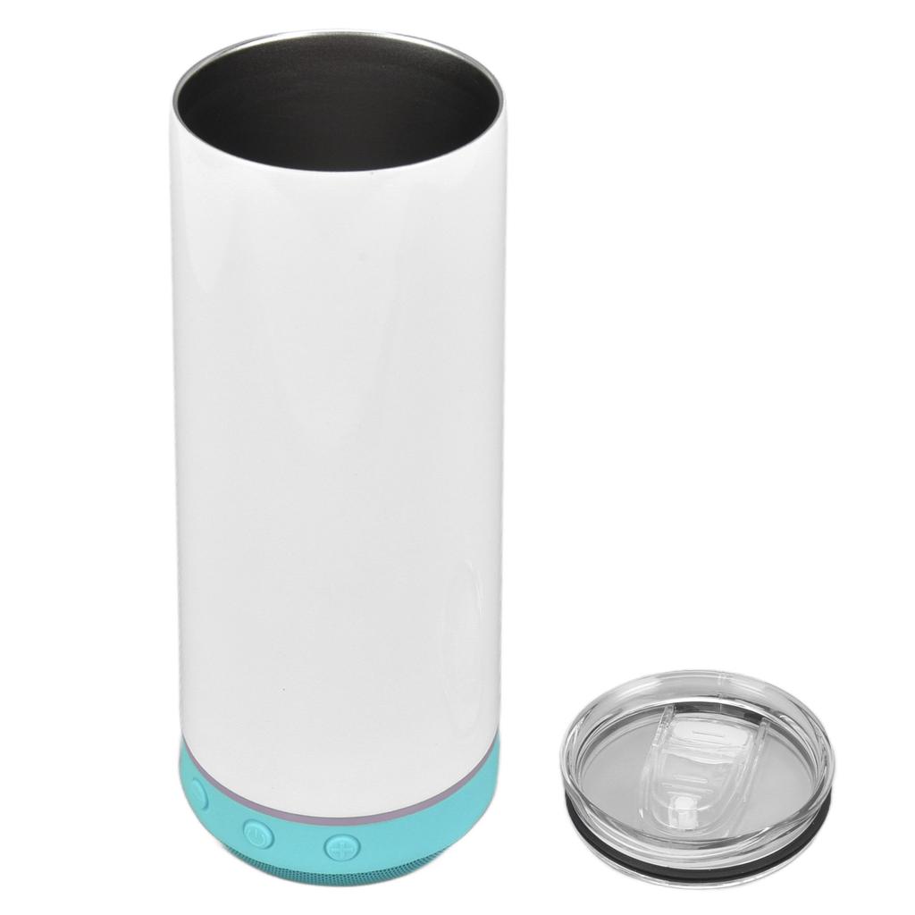 Cană Speaker 20oz Portabilă Detașabilă Oțel Inoxidabil Sublimare Muzică Sticlă Termos