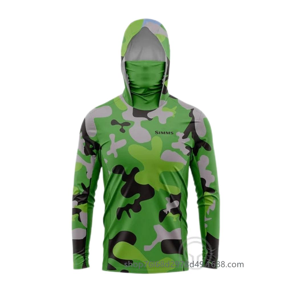SIMMS Fishing Suit Fly Fishing Luya Hoodie Summer Men's Long Sleeve Sunscreen Clothing Hooded Mask Quick Drying Breathable