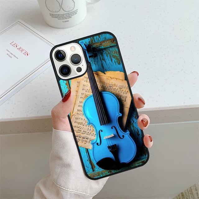 Musical Violin Guitar Phone Case For iPhone 17 Air 14 15 16 13 12 Max Cover For Apple 14 15 16 11 Pro Max Plus Coque