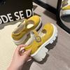 Mode Herbst Damen Flock Mary Jane Schuhe mit dicker Sohle und quadratischem Absatz Weibliche Harajuku Schuhe mit dickem Absatz Japanische Einzel Schuhe 2025 Pumps