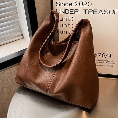 Large Capacity Light Luxury Bag, Women's Fashionable Shoulder Bag, PU Commuting Women's Tote Bag