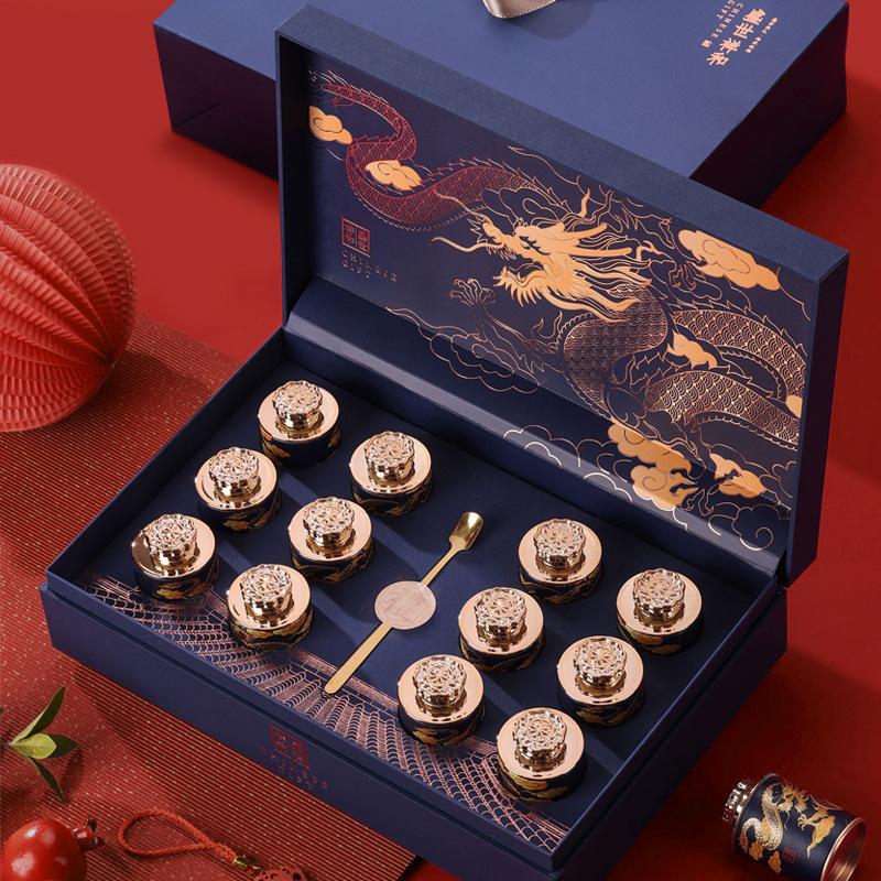 

Мини 2024 Дракон пустая жестяная банка для чая бытовая зеленая черная герметичная банка портативная домашняя маленькая упаковочная коробка бумажные банки для хранения