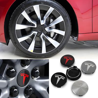 4PCS 56mm Car Wheel Center Hub Caps Hubcap Tire Rim Covers Replacement Decoration For Model 3 Model Y Model S Model X