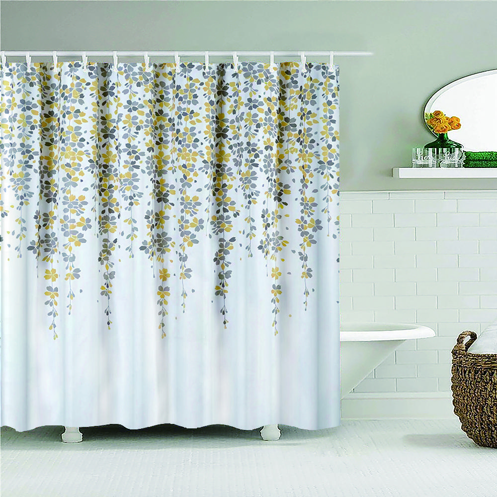 Cortinas de ducha de tela impermeables con diseño de hojas de árbol y abedul blanco para baño, tamaño grande, 240 x 180 cm, impresión 3D, decoración, cortina de ducha, mampara de baño