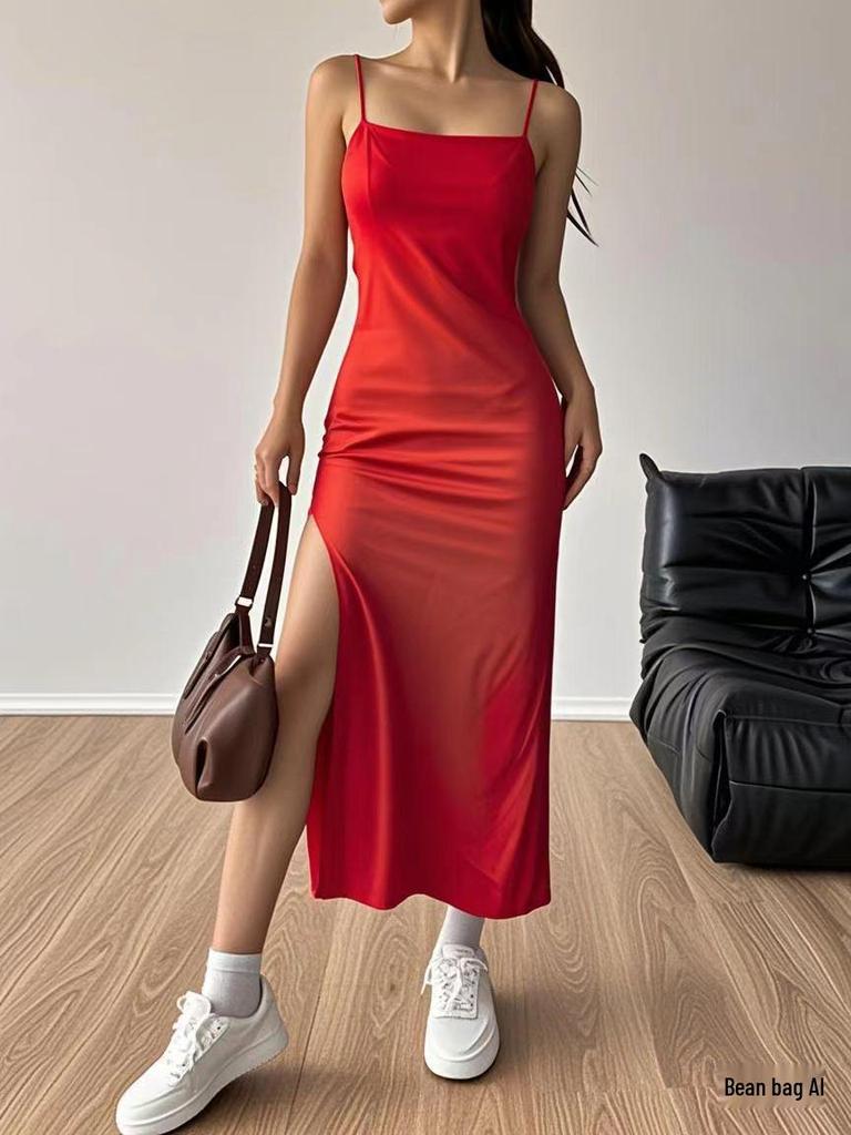 2025 Summer Street Style Women's Spandex Spaghetti Strap Slim Fit Vest
