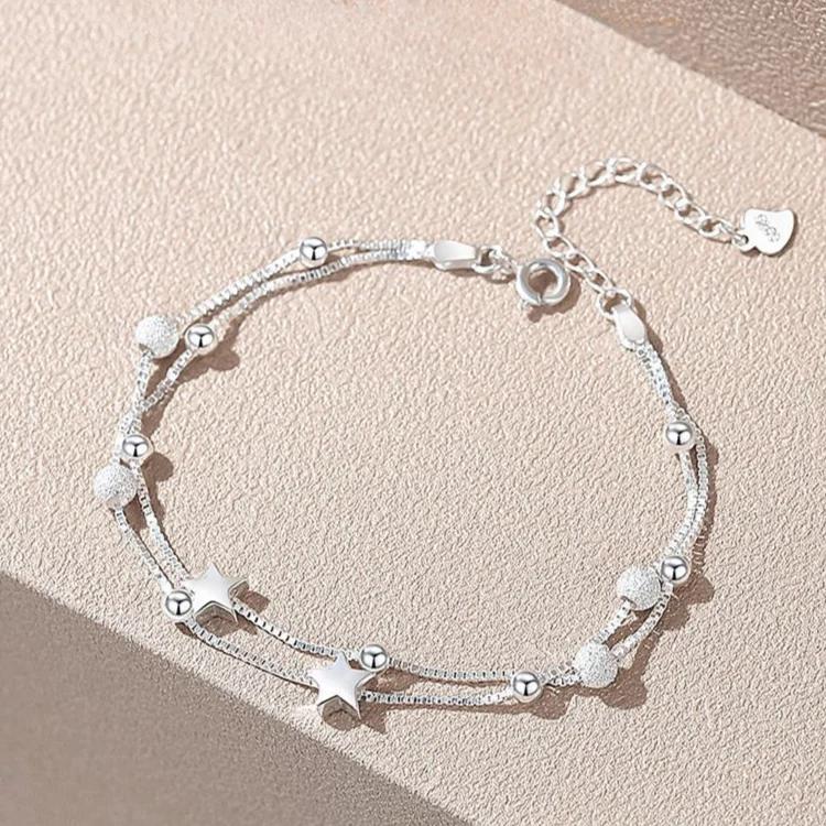 Fine 925  Silver Lucky Beads Bracelets For Women Luxury Designer Multilayer Adjustable Bracelet Party Wedding Jewelery