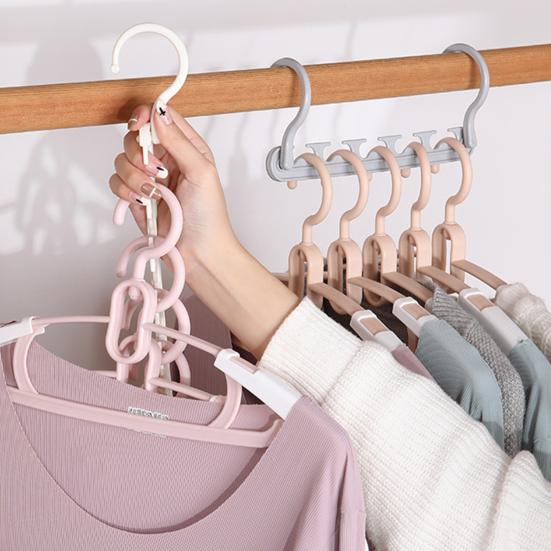 Yousheng 4Pcs Coat Hanger Wardrobe Organizer 360-Degree Rotation Strong Load-bearing 5 Slots Design Space-Saving Closet Organizer
