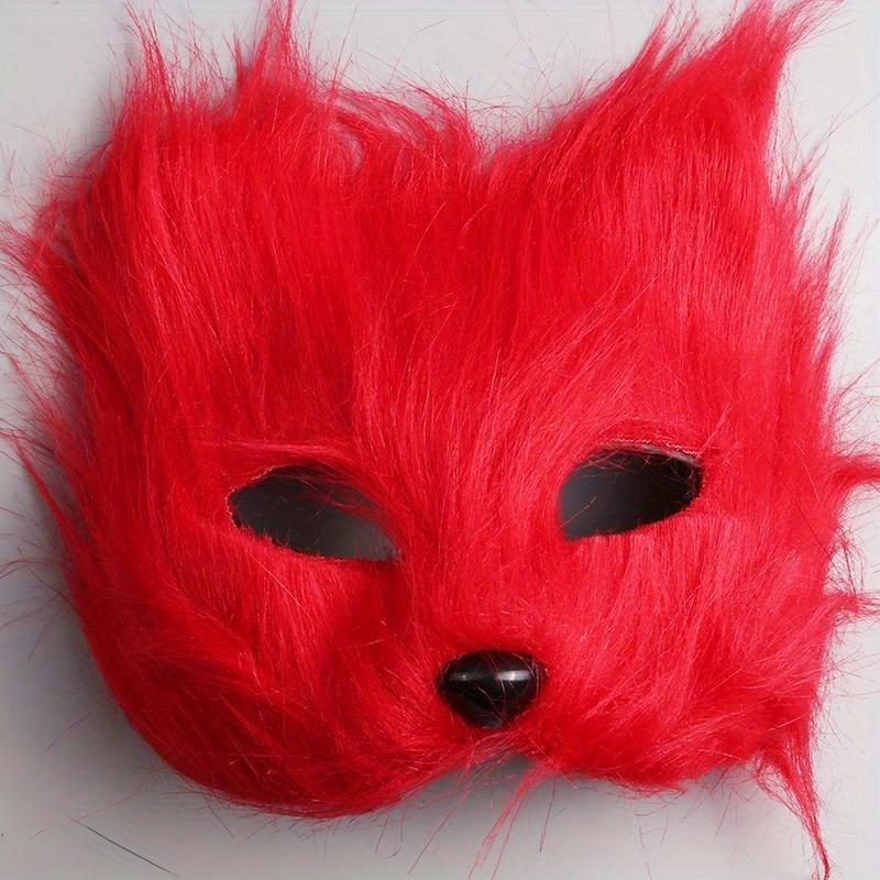 

Fox Long Hair Half Face Mask Halloween Makeup Ball Party Prop Liaozhai Little Fox Fairy Mask білий