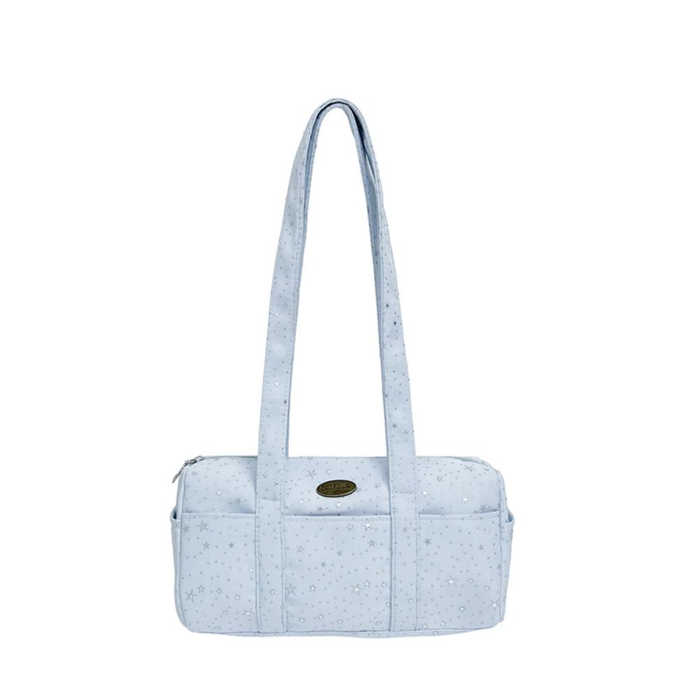 Zipper Polka Dot Star Pillow Bag Multi-Pocket Bucket Bag Retro Top-Handle Bag Work синий