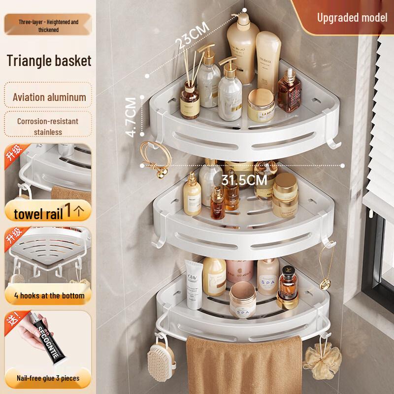 Triangular Wall-Mounted Bathroom Shelf