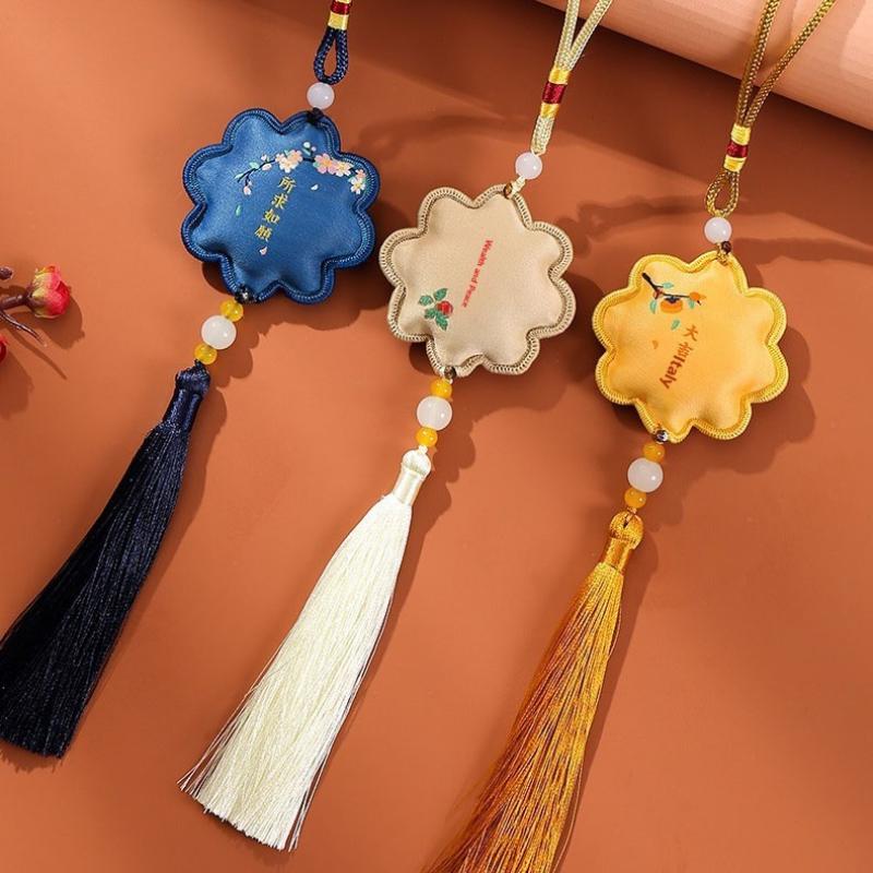 Latest Dragon Boat Festival Traditional Chinese Style Floral Sachet Embroidery  Kit (With Fragrance) DIY Car Pendant