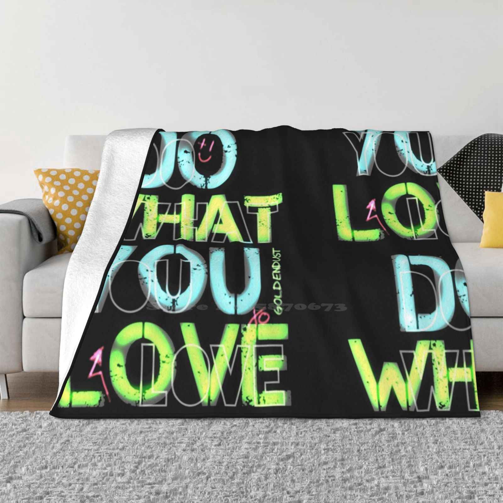 

Favorite Shirt Do What You Love Neon Writing Design By Goldendust Xo143 Blanket Soft Warm Travel Portable Blanket Neon Font 30x40in