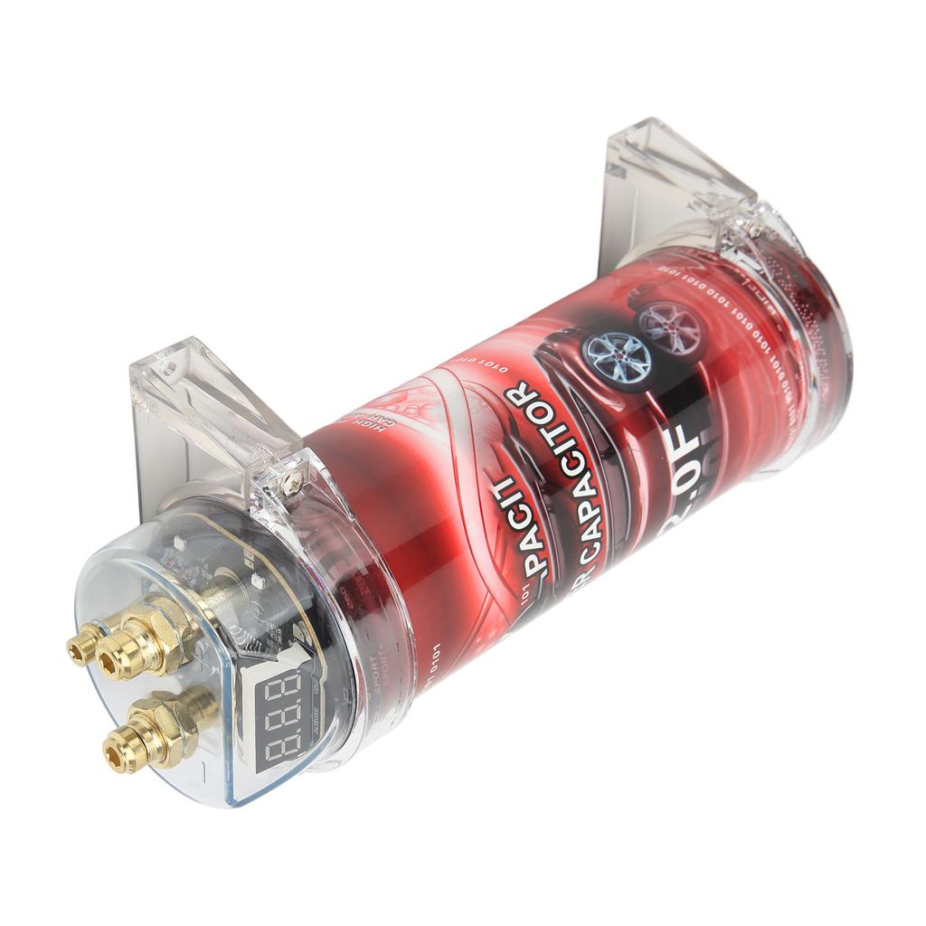 2 Farad Car Capacitor Digital Audio System Power Capacitor with Voltage Display Audible Warning