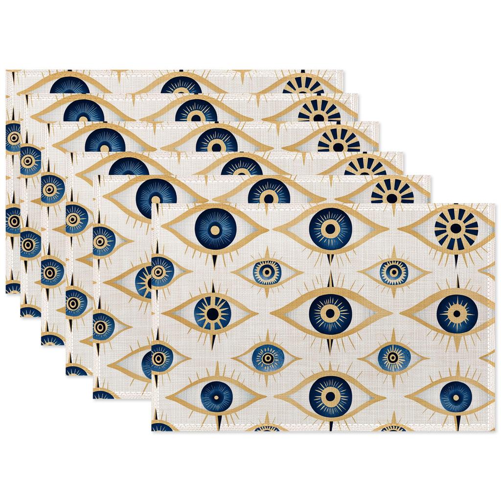 Vintage Magnolia Placemats Set of 6,Waterproof Heat Resistant Dining Table Plate Mat for Home Kitchen Dining Table 12x18Inch