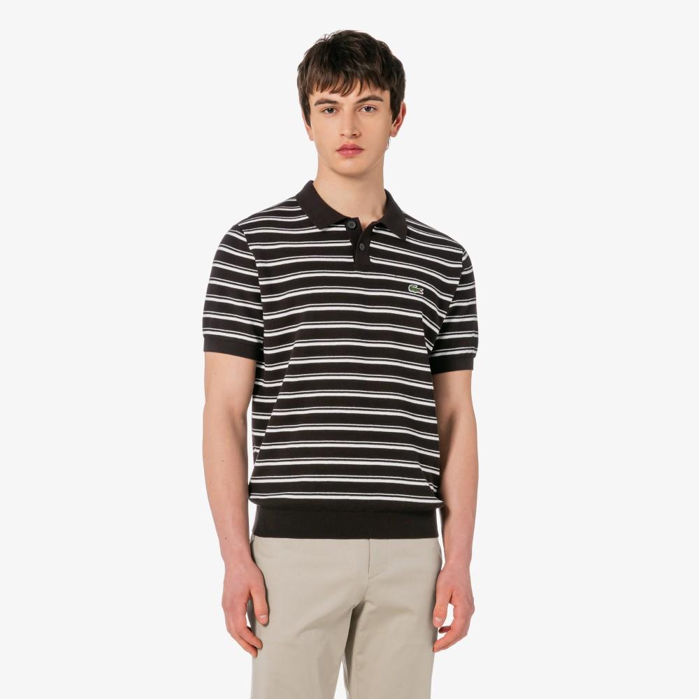 [lacoste] Мужской джемпер-поло с коротким рукавом, смешанная фактура букле, мультиполоска PH578E-56G3LA 3