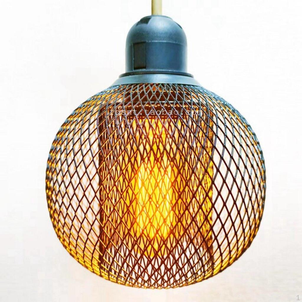Double Layer Lamp Cage Retro Design Metal Mesh Lampshade Hollow Iron for Restaurant