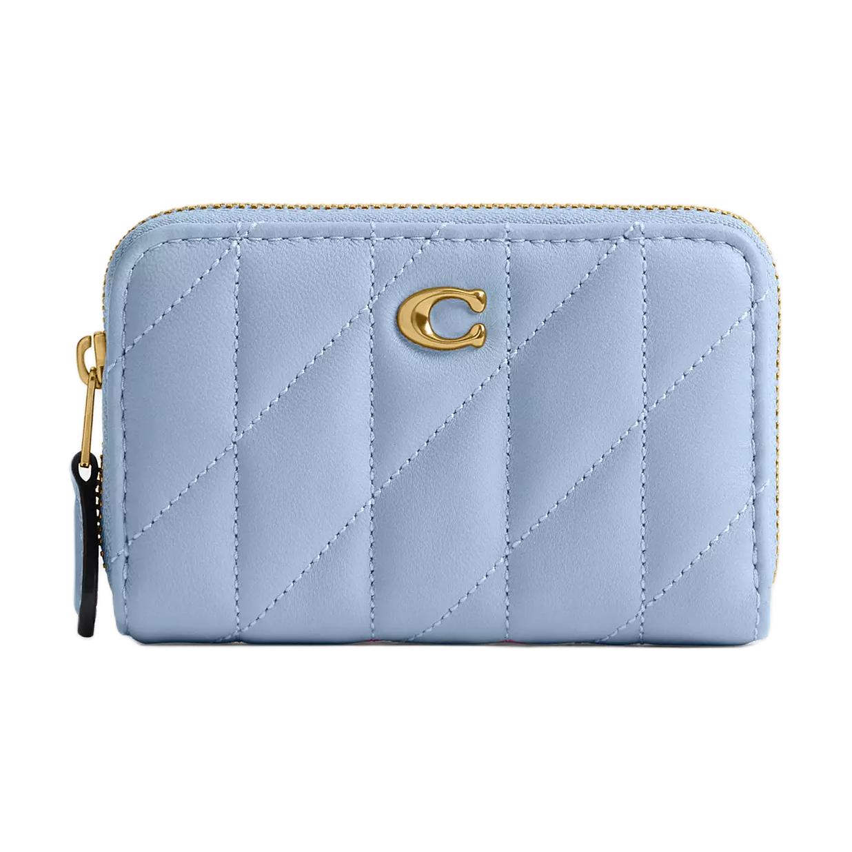 Coach Essential 10 Portable Pillowcase Quilted Napa Leather Card Holder Small Women accessories Blue CM505-B4PUB Blue