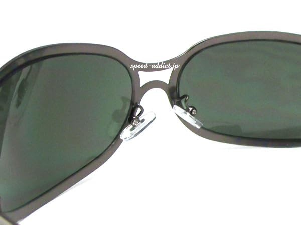METAL OVAL SUNGLASSES GUNMETAL DARK [SPEED ADDICT] (Matte × GREEN)