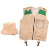 Multicolor Kids Explorer Hat Vest Dress Up Game Cosplay Costumes Kid Outdoor Adventure Kit  Unsex