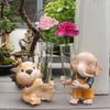 Handmade Animal Flower Vase Shatterproof Resin Flower Container Cartoon Animal Statue  Home Decor