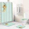 Creative Bathroom Non-Slip Floor Mat, Shower Curtain Combination Carpet, European And American Style Explosion Woman