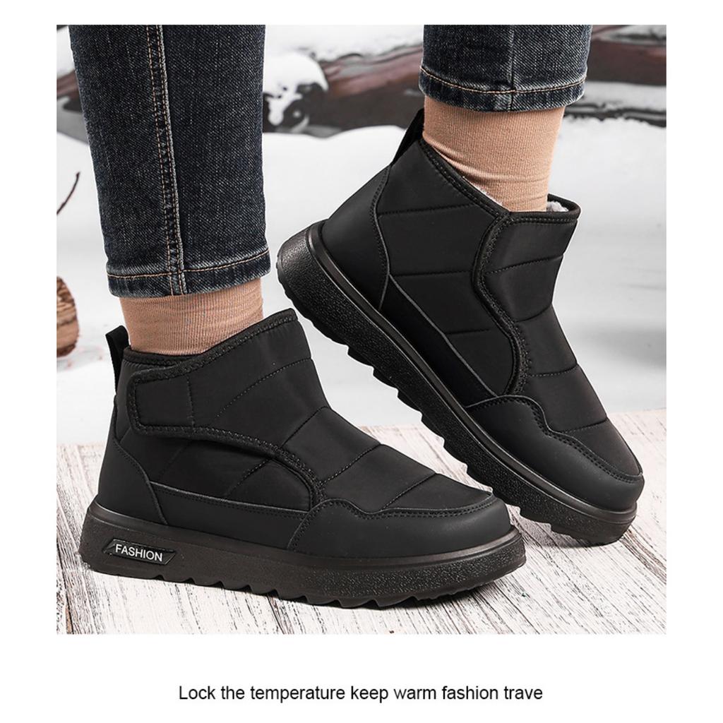 Men's Shoes with Plush and Thick Cotton Boots, Winter New Style with Plush Lining, Outdoor One Foot Casual Walking Snow Boots