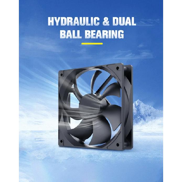 120mm 12cm 12025 Fan 5V 12V 24V 120mm*120mm*25mm Fan DC Brushless Cooling Fan 120x120x25mm USB 2PIN PC Computer Case Cooler 12V Fluid  1800RPM чёрный